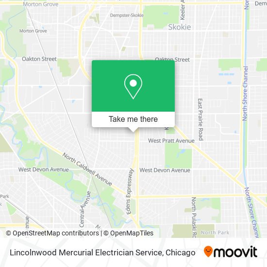 Lincolnwood Mercurial Electrician Service map