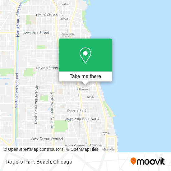 Rogers Park Beach map