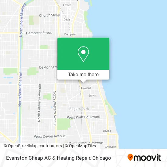 Mapa de Evanston Cheap AC & Heating Repair