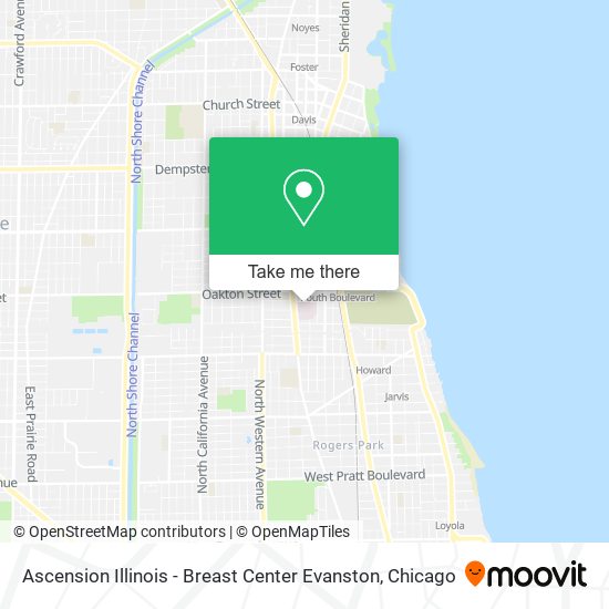 Ascension Illinois - Breast Center Evanston map