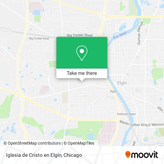 Iglesia de Cristo en Elgin map