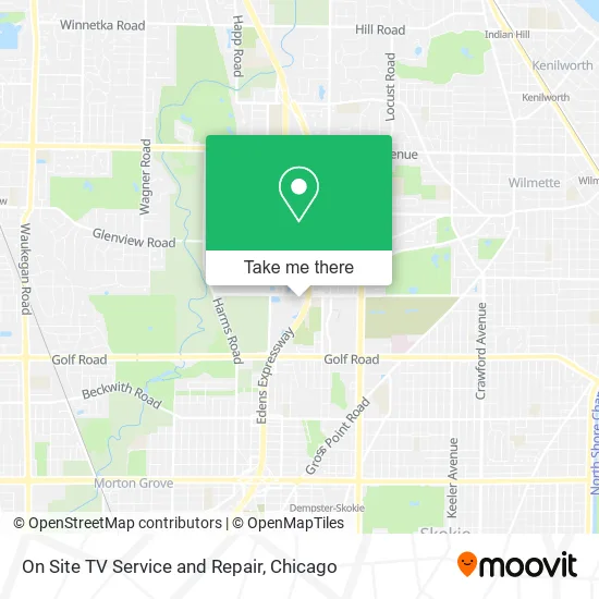 On Site TV Service and Repair map