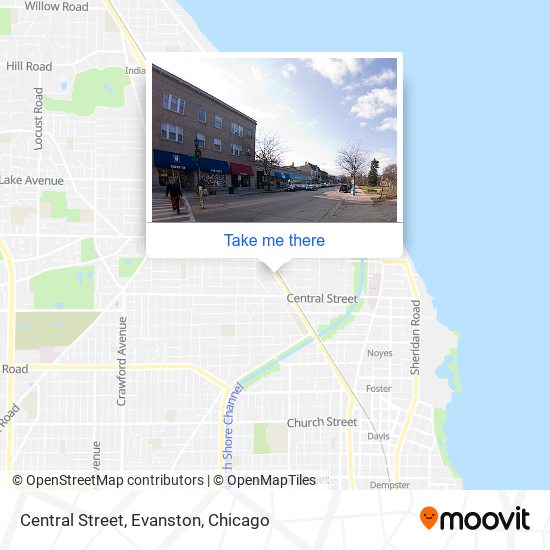 Mapa de Central Street, Evanston