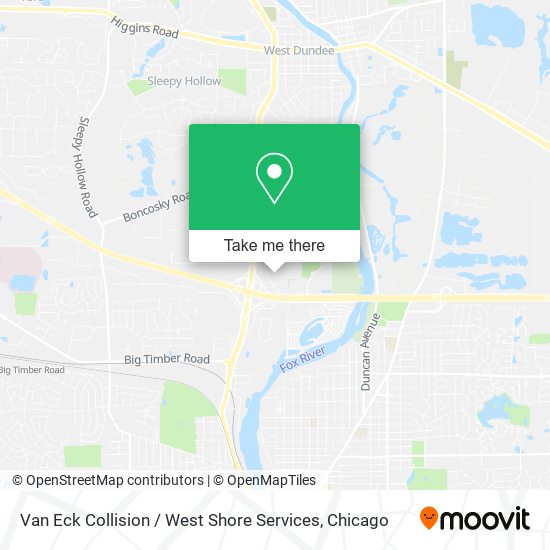 Van Eck Collision / West Shore Services map