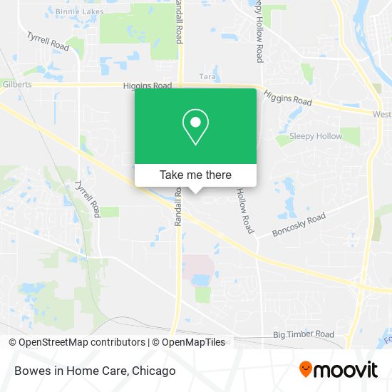 Bowes in Home Care map