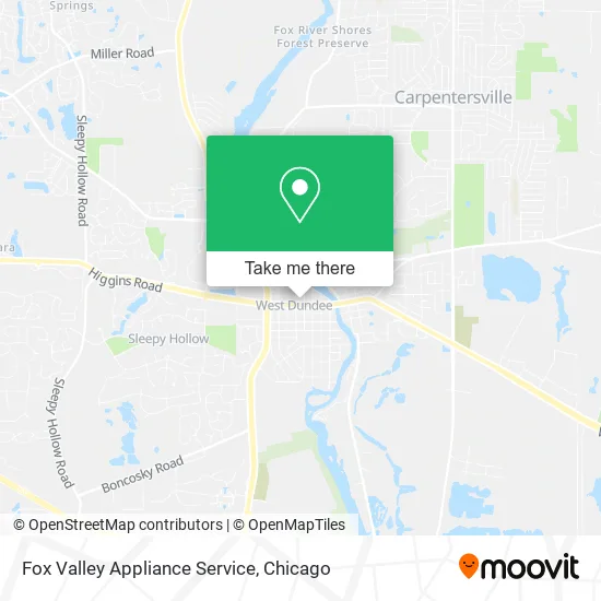 Fox Valley Appliance Service map