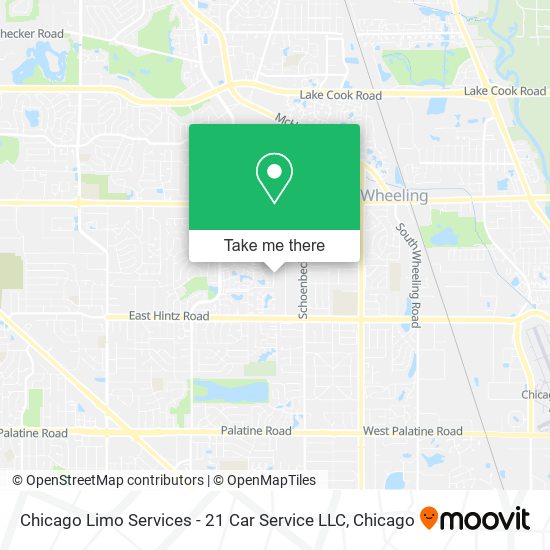 Mapa de Chicago Limo Services - 21 Car Service LLC