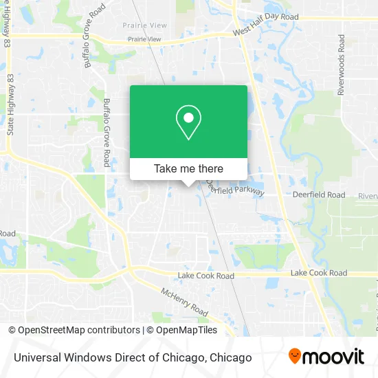 Universal Windows Direct of Chicago map