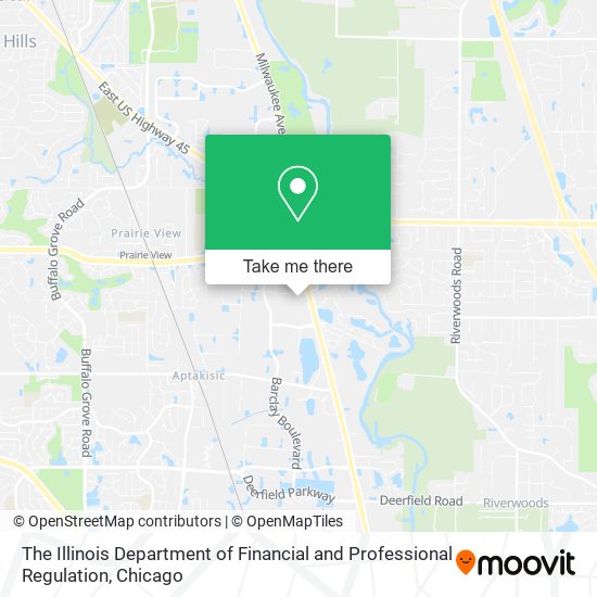 The Illinois Department of Financial and Professional Regulation map