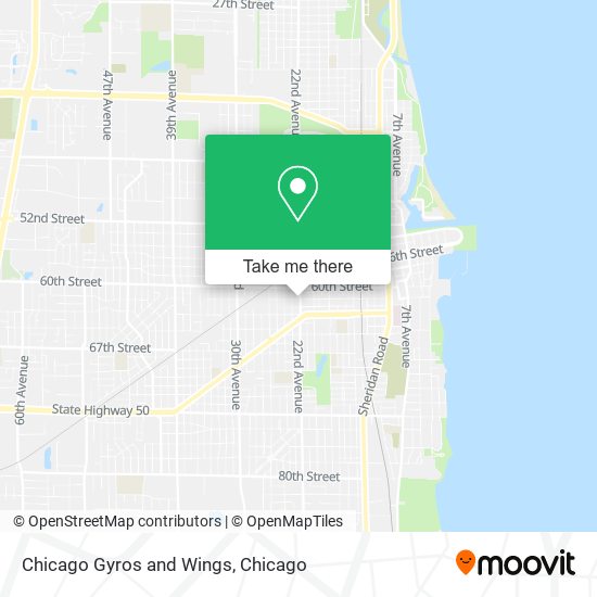 Chicago Gyros and Wings map