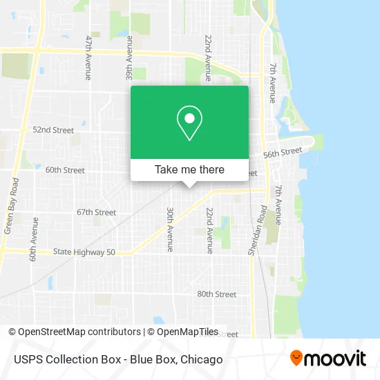USPS Collection Box - Blue Box map