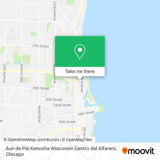 Mapa de Aun de Pie Kenosha Wisconsin Centro del Alfarero