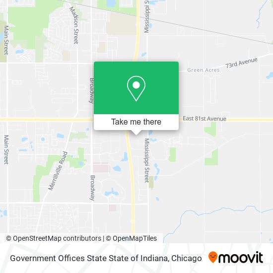 Government Offices State State of Indiana map