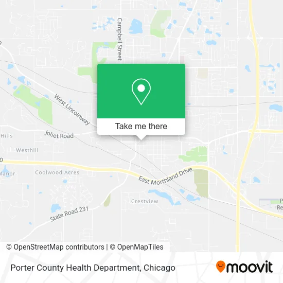 Porter County Health Department map