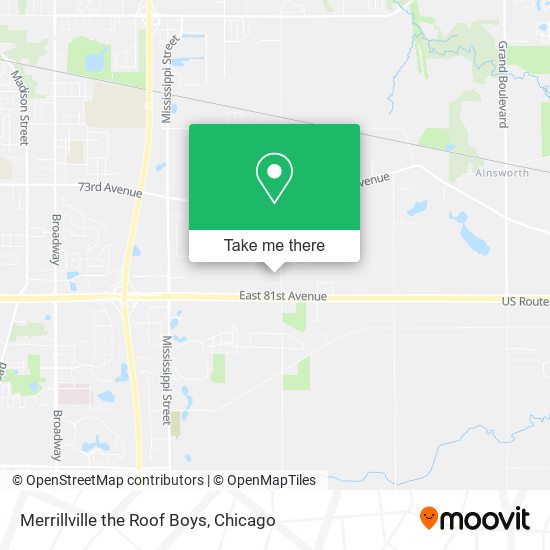 Mapa de Merrillville the Roof Boys