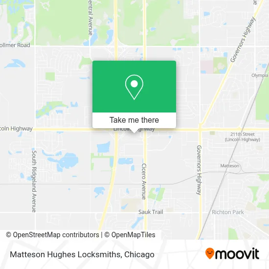 Matteson Hughes Locksmiths map