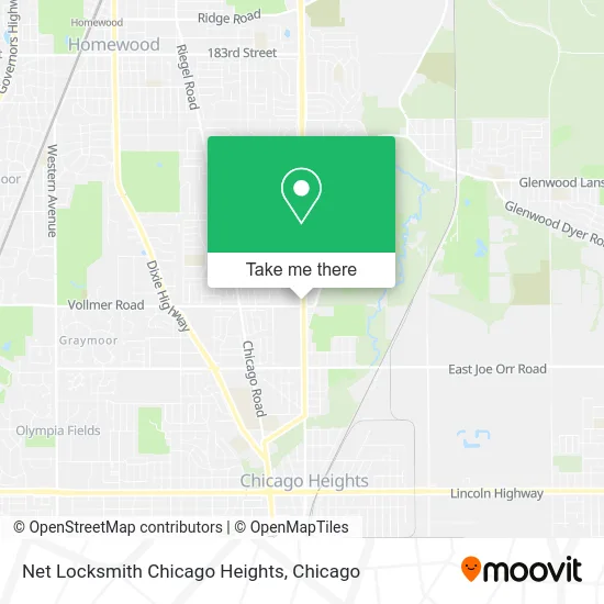 Net Locksmith Chicago Heights map