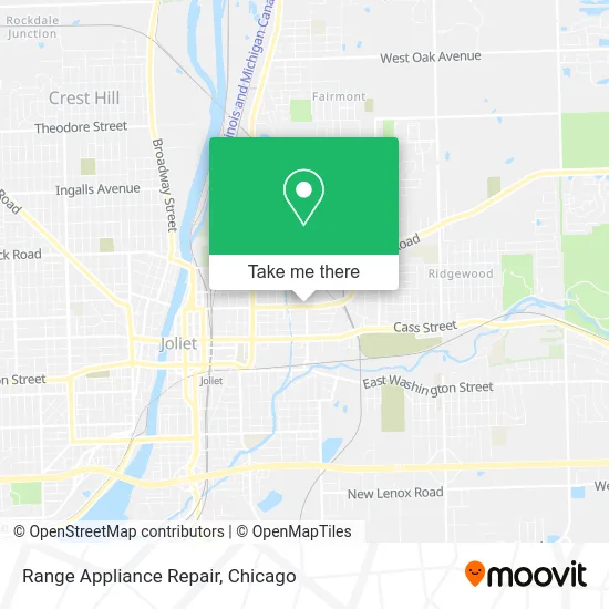 Range Appliance Repair map