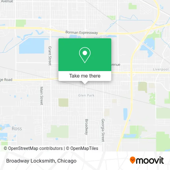 Broadway Locksmith map