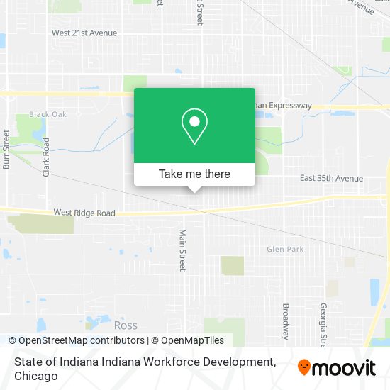 State of Indiana Indiana Workforce Development map