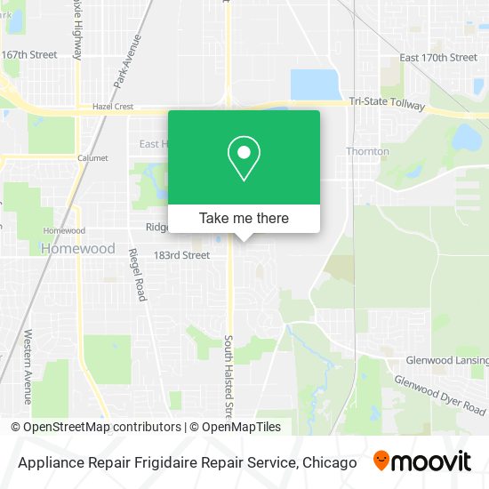 Appliance Repair Frigidaire Repair Service map