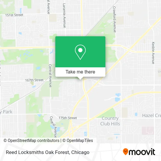 Reed Locksmiths Oak Forest map