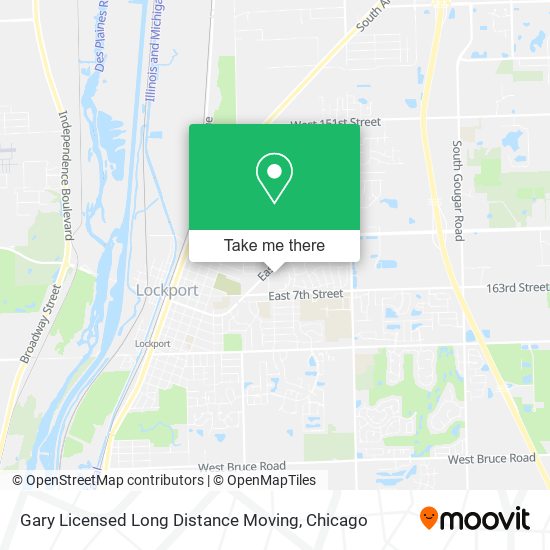 Mapa de Gary Licensed Long Distance Moving