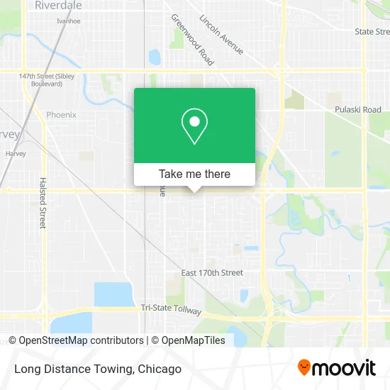 Long Distance Towing map