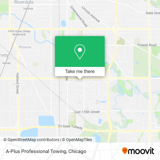 A-Plus Professional Towing map