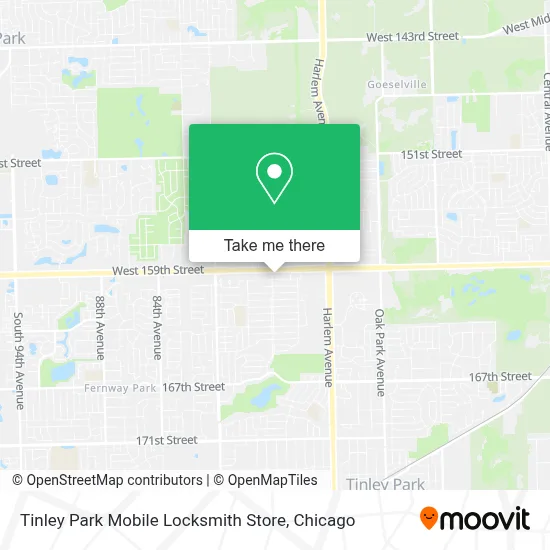Tinley Park Mobile Locksmith Store map