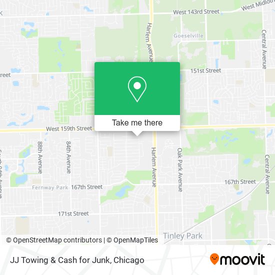 JJ Towing & Cash for Junk map