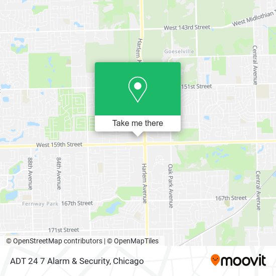Mapa de ADT 24 7 Alarm & Security