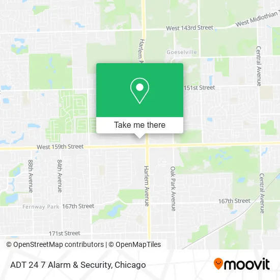 Mapa de ADT 24 7 Alarm & Security