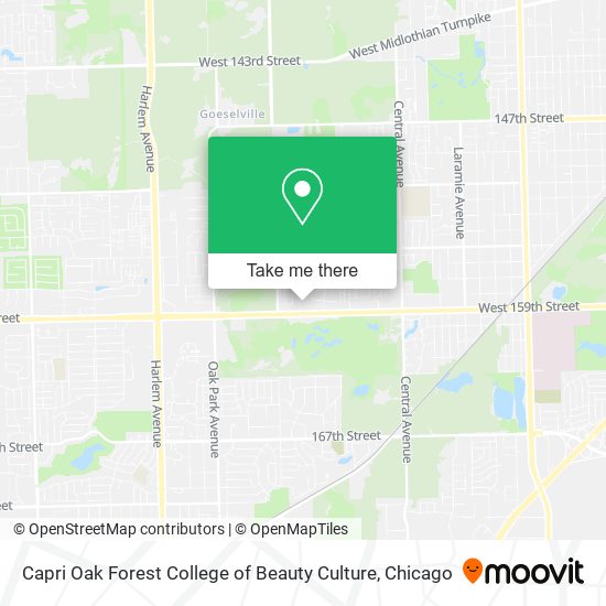Capri Oak Forest College of Beauty Culture map