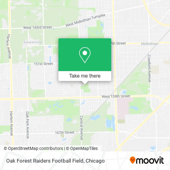 Oak Forest Raiders Football Field map