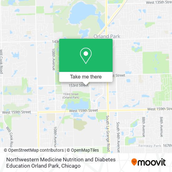 Northwestern Medicine Nutrition and Diabetes Education Orland Park map