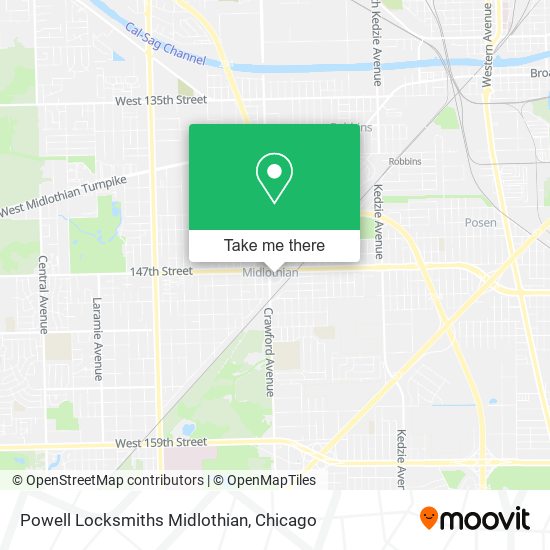 Mapa de Powell Locksmiths Midlothian