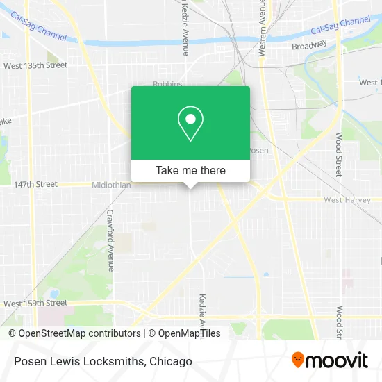 Posen Lewis Locksmiths map