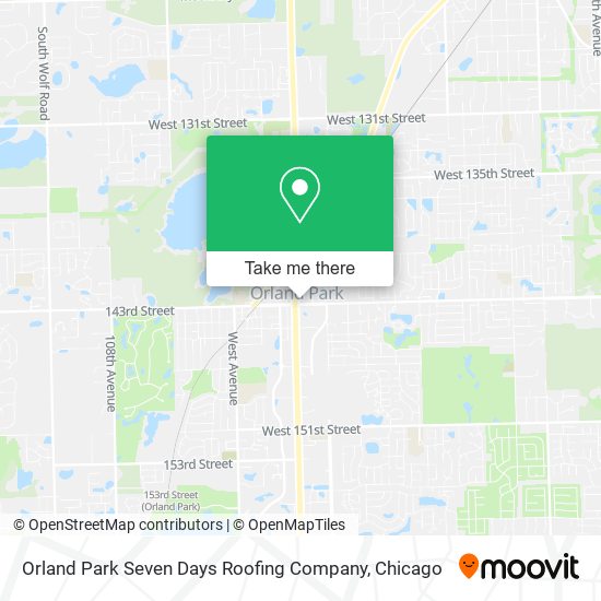 Mapa de Orland Park Seven Days Roofing Company