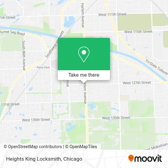Heights King Locksmith map
