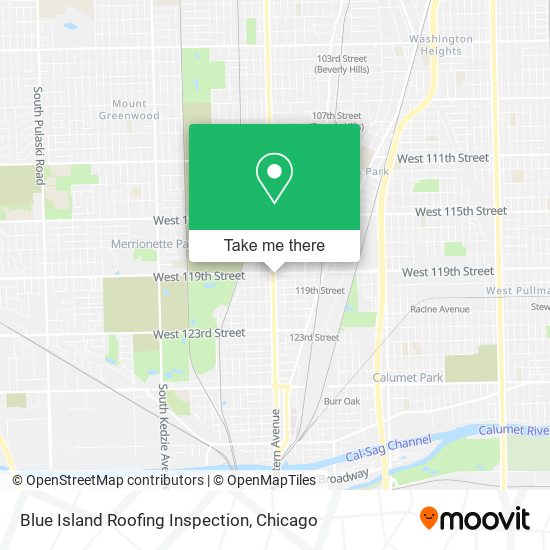 Blue Island Roofing Inspection map