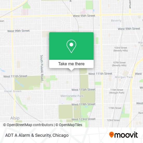 Mapa de ADT A Alarm & Security