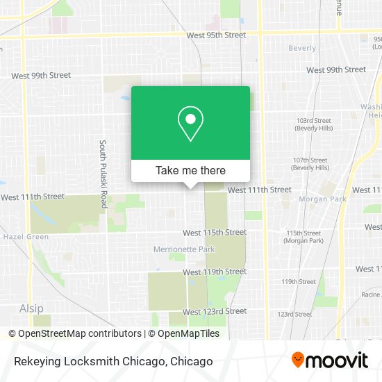 Mapa de Rekeying Locksmith Chicago