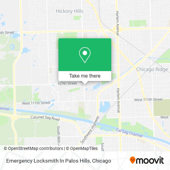 Mapa de Emergency Locksmith In Palos Hills