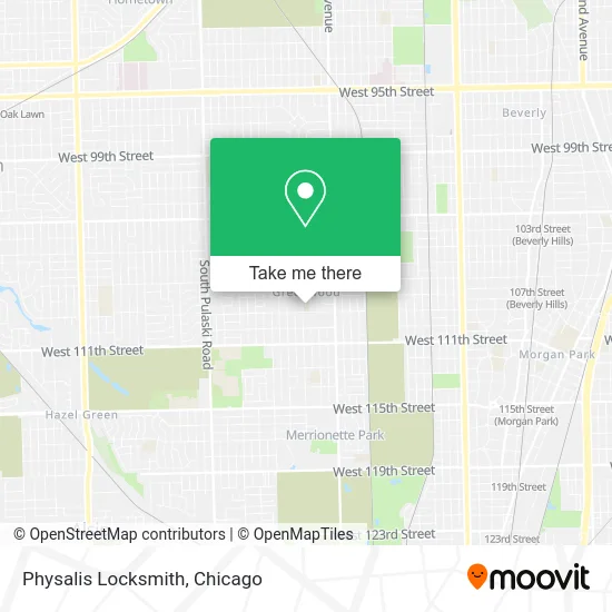 Physalis Locksmith map