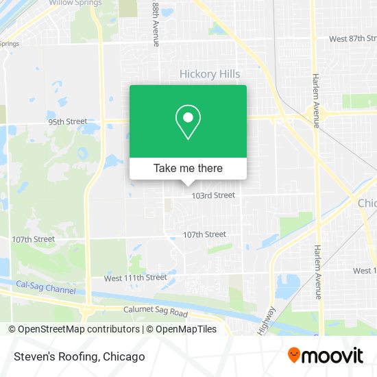 Steven's Roofing map