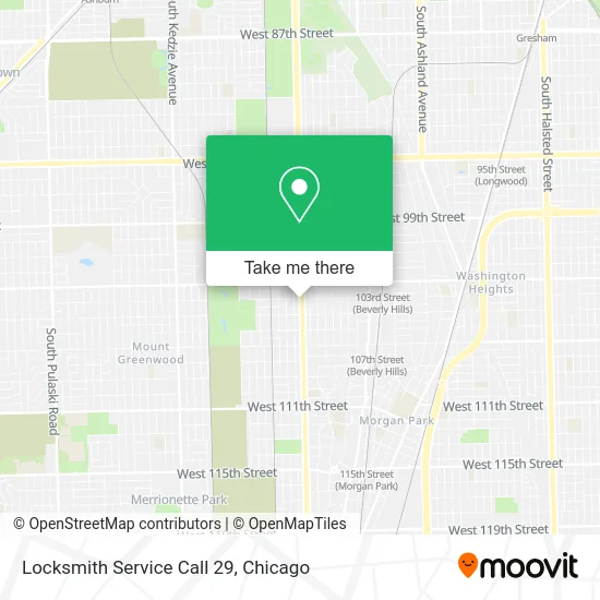 Locksmith Service Call 29 map