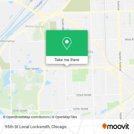 95th St Local Locksmith map