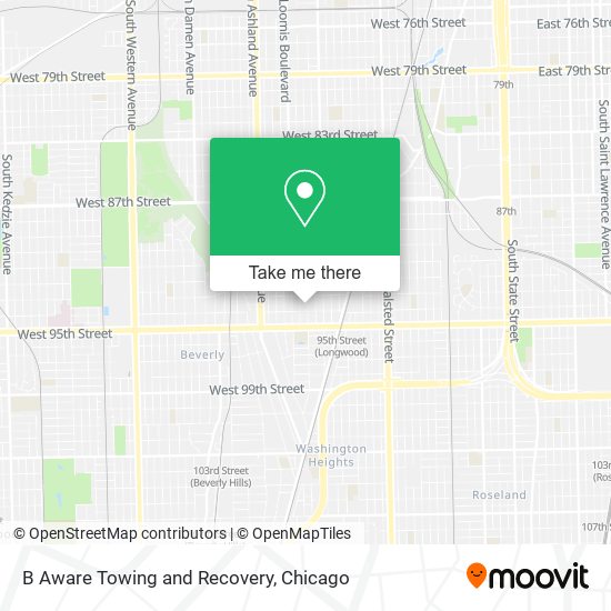 B Aware Towing and Recovery map