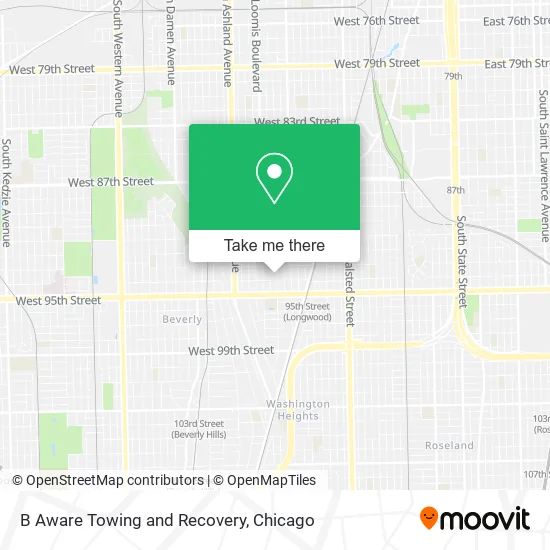 B Aware Towing and Recovery map